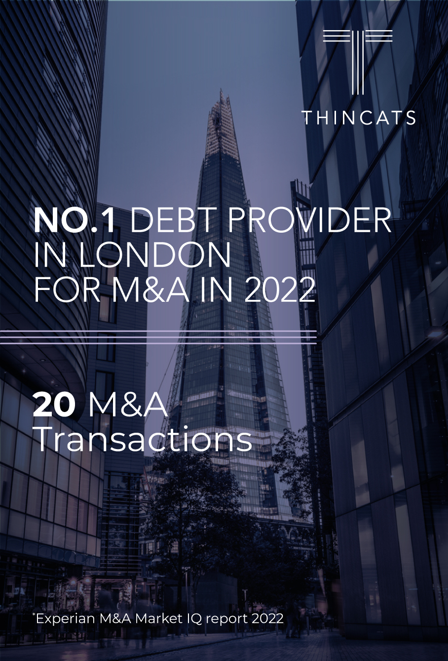 ThinCats ranks top of M&A debt providers in London in 2022
